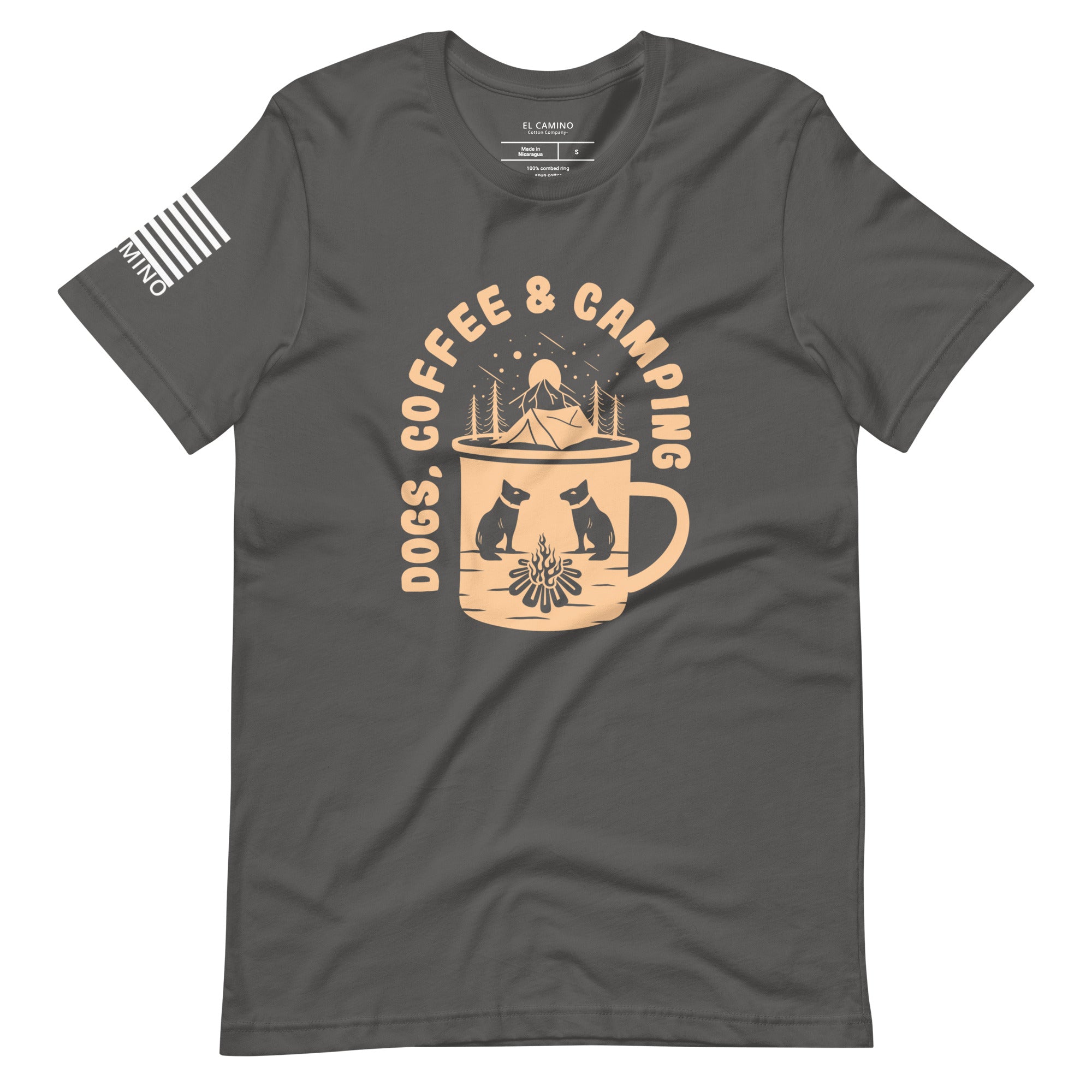 Men's Dogs Coffee Camping T-Shirt