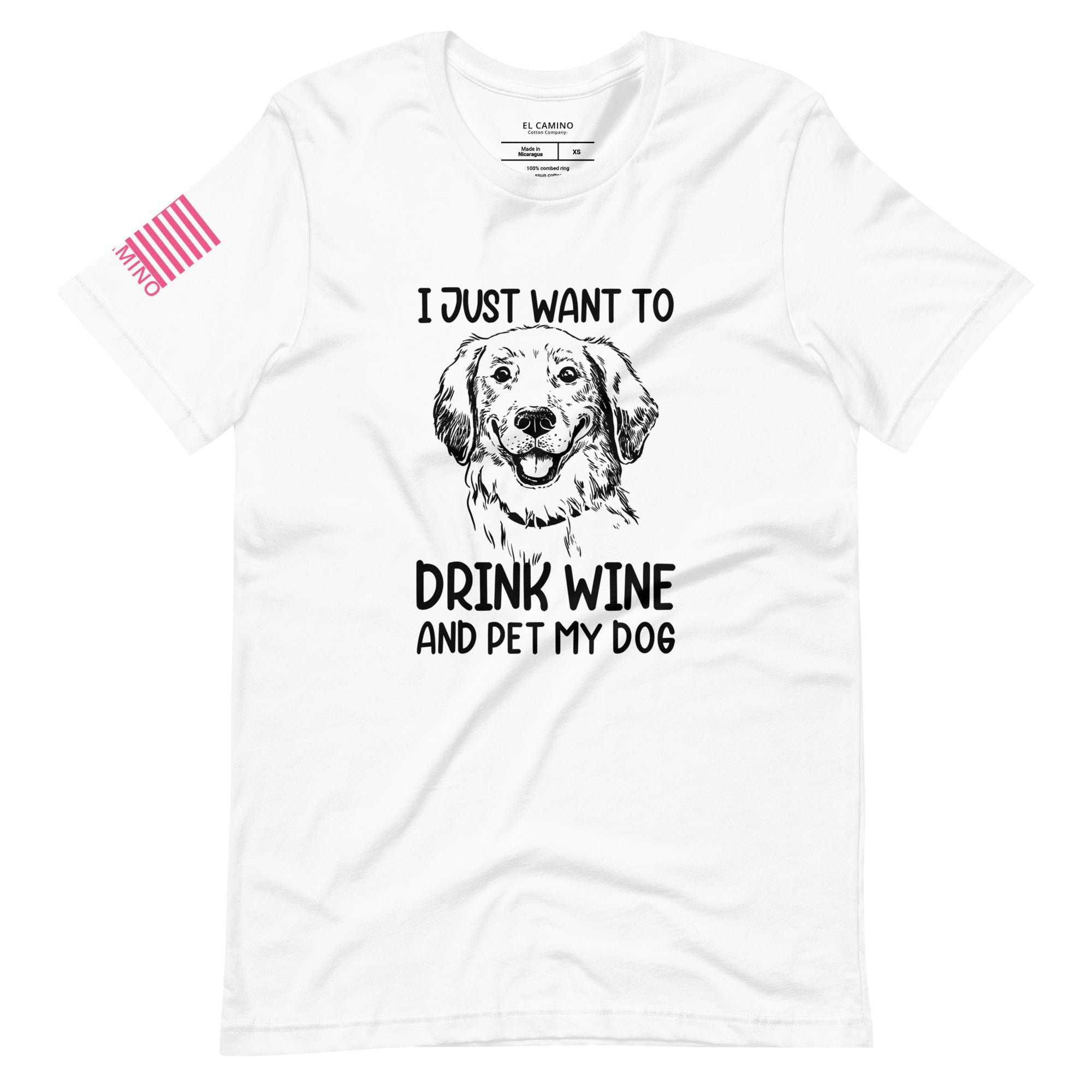 Women's Drink Wine Pet Dog T-Shirt